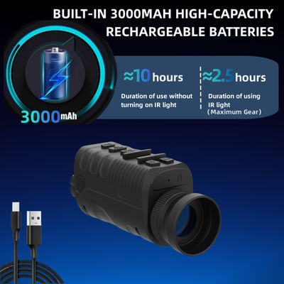 120 Degrees Field Of View Night Vision Helmet with ABS Mounting and 8-Hour Battery Life