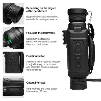 40mm Night Vision Monocular Goggles Telescope With Infrared Imaging 186x83x62MM
