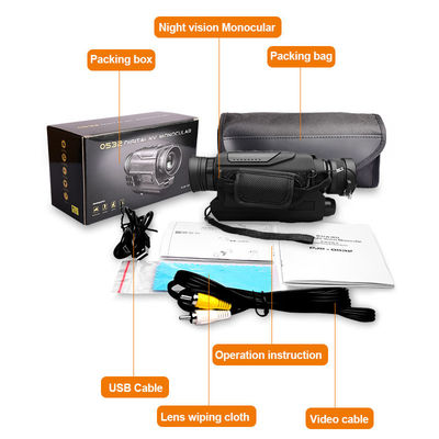 40mm Night Vision Monocular Goggles Telescope With Infrared Imaging 186x83x62MM
