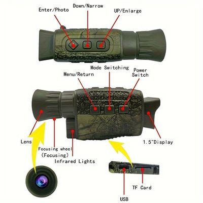 5x8 Ir Vision Optics Night Vision Binoculars Infrared Monocular Thermal 16gb Card