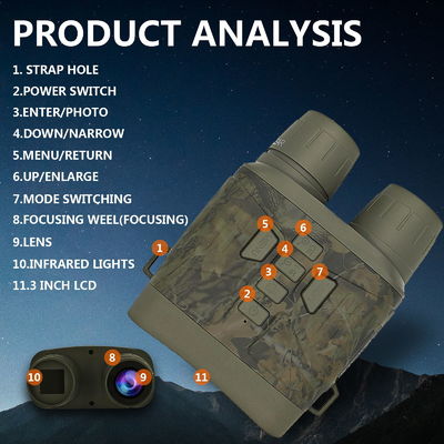 300m IR Infrared Digital Night Vision Binoculars 4K For Animal Observation