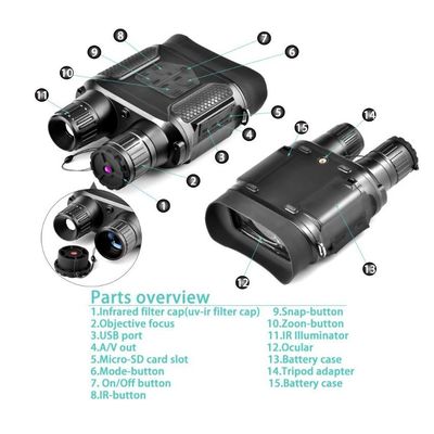 Digital Infrared Night Vision Binocular with Camera Camcorder Function and Large Viewing Screen 210X145X65MM