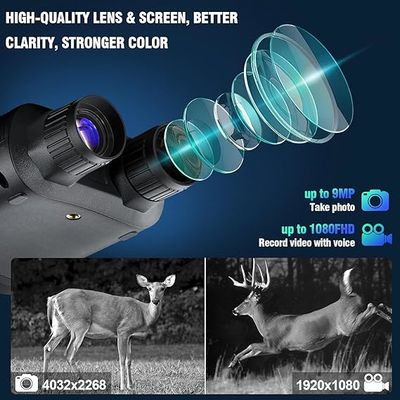Ir Heat Sensitive Binoculars For Night And Day Fixed Multiple 5X Optical Magnification