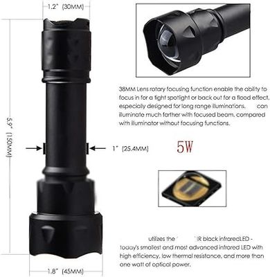 IR Flashlight Torch 850nm Battery Powered with Charger Maximize Your Performance
