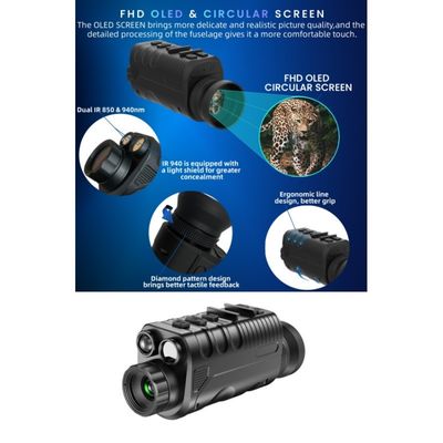 Night Vision Goggles 6X Digital Magnification Adjustable 34MM Objective Lens 854*480 Resolution