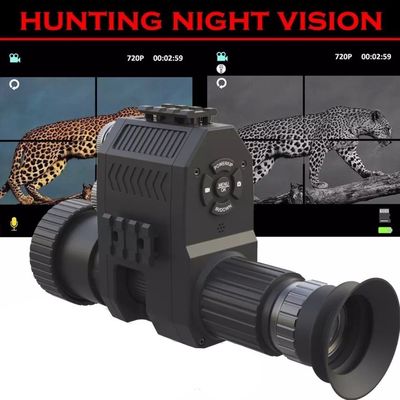 1080p Hunting Night Vision Scope Video Camera Monocular Attachment DVR with Built-in 850nm  Infrared  Flashlight and 1.2inch HD Screen Display with Adjustable Crosshairs