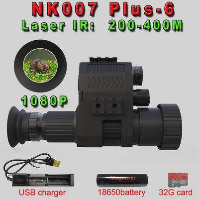 1080p Hunting Night Vision Scope Video Camera Monocular Attachment DVR with Built-in 850nm  Infrared  Flashlight and 1.2inch HD Screen Display with Adjustable Crosshairs