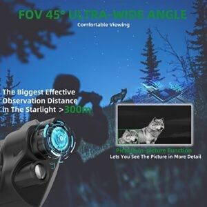 Cross Auxiliary Line Night Vision Binoculars with Infrared Illumination Visible Range 1.5m-300m and 3″ LCD Display