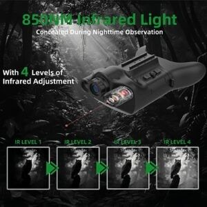 Micro SD Card Storage Media Digital Night Vision Binoculars with Rechargeable Lithium Battery Power Source