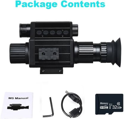 M5 Night Vision Scope, Infrared Digital Night Vision Monocular FHD 1080P Hunting Surveillance in Total Darkness, 32GB Memory Card for Photo and Video Storage