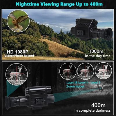 M5 Night Vision Scope, Infrared Digital Night Vision Monocular FHD 1080P Hunting Surveillance in Total Darkness, 32GB Memory Card for Photo and Video Storage