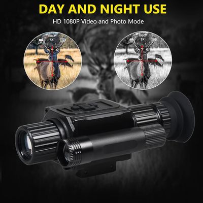 Digital Night Vision Monocular HD 1080P Infrared Night Vision Scope with 5X AI Zoom Video Recording, Hunting Night Vision Camera for Surveillance & Wildlife Observation