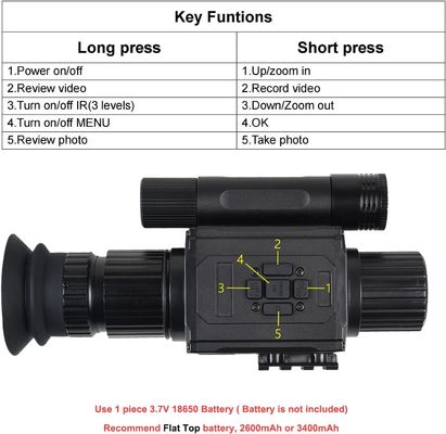 Digital Night Vision Monocular HD 1080P Infrared Night Vision Scope with 5X AI Zoom Video Recording, Hunting Night Vision Camera for Surveillance & Wildlife Observation