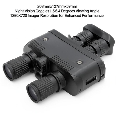 208mmx127mmx59mm Night Vision Goggles 1.5 6.4 Degrees Viewing Angle 1280X720 Imager Resolution for Enhanced Performance